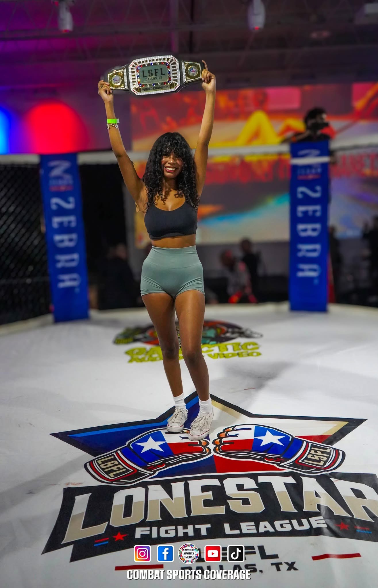 LSFL belt held high on the canvas