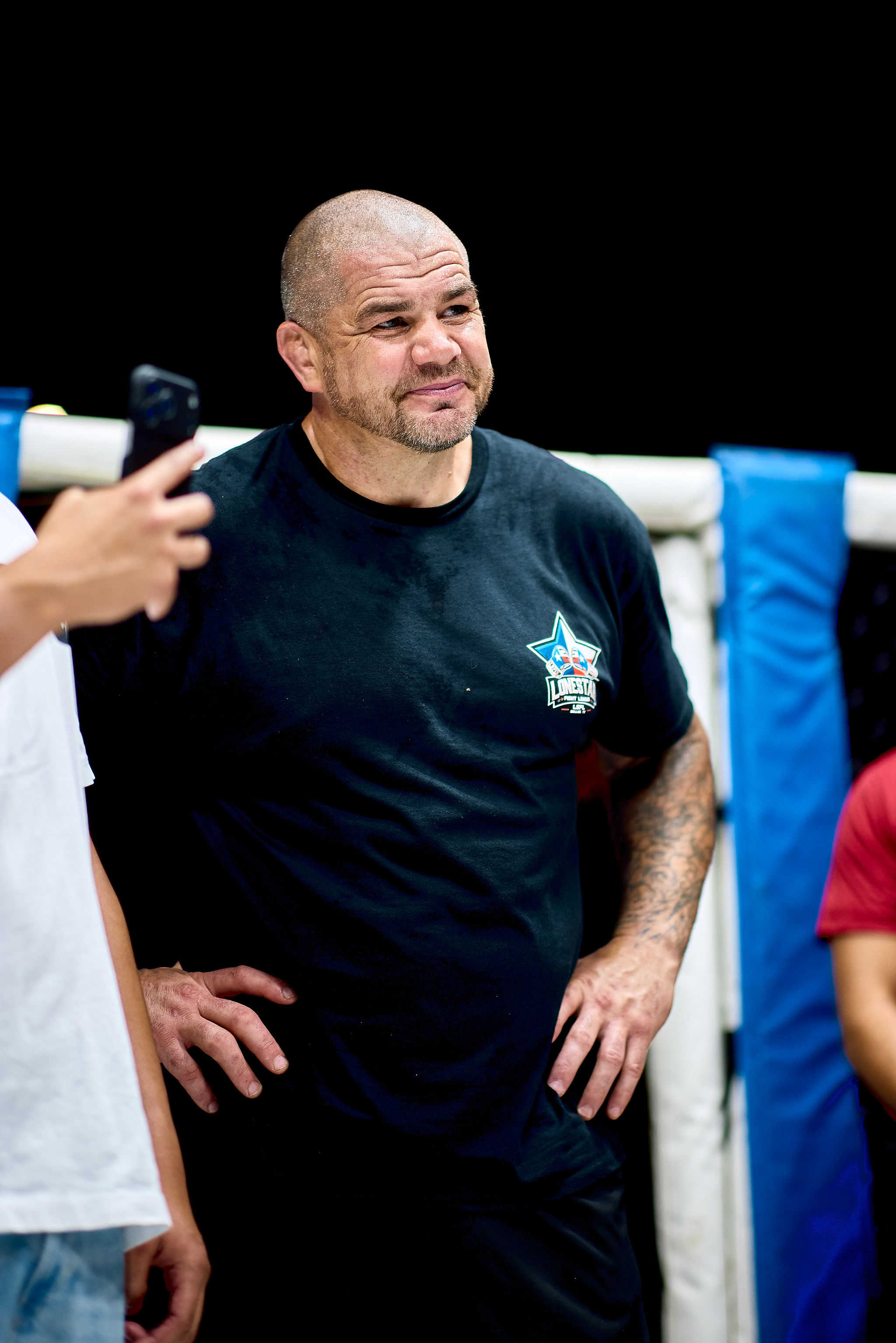 James McSweeney ringside in LSFL shirt